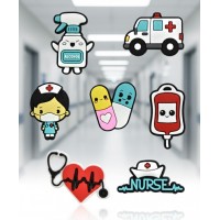 Джибітси медичні історії Medical лікар медсестра для мед. працівника 7 шт аксесуари крокс прикраса