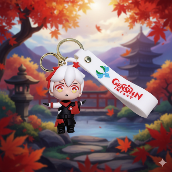 Брелок Геншин Імпакт Кадзуха Genshin Impact Kazuha аніме фігурка іграшка для ключів, рюкзака, сумки 7 см