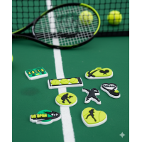 Джибітси спорт теніс ракетка sport tennis Jibbitz 8 шт аксесуари крокс прикраса
