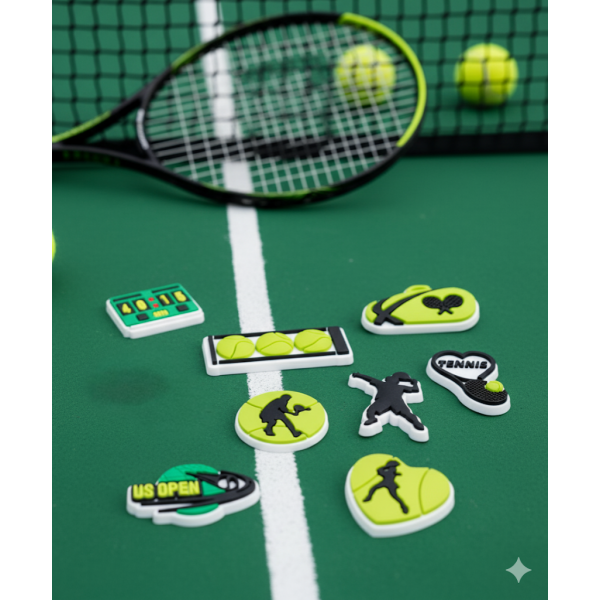 Джибітси спорт теніс ракетка sport tennis Jibbitz 8 шт аксесуари крокс прикраса