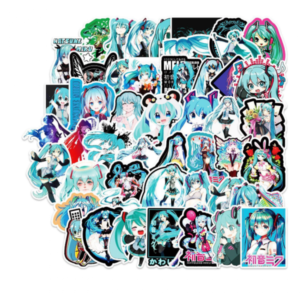 Стікери Хатсуне Міку Хацуне Hatsune Miku стікерпак наклейки набір наклейок 50 шт