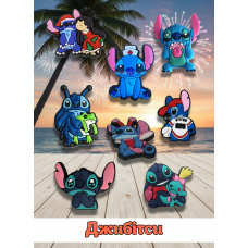 Джибітси Стіч 3D Ліло і стіч Lilo &amp; Stitch 8 шт аксесуари для взуття крокс прикраса