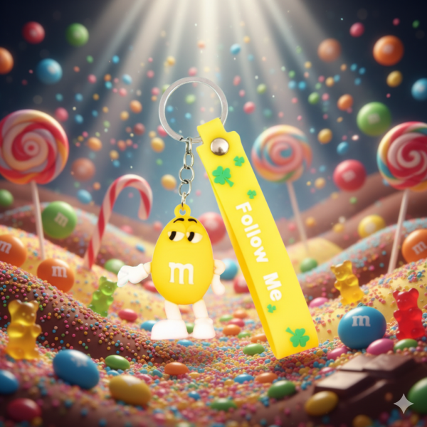 Брелок М&amp;MS шоколадне драже жовтий фігурка іграшка для ключів, рюкзака, сумки 5.6 см