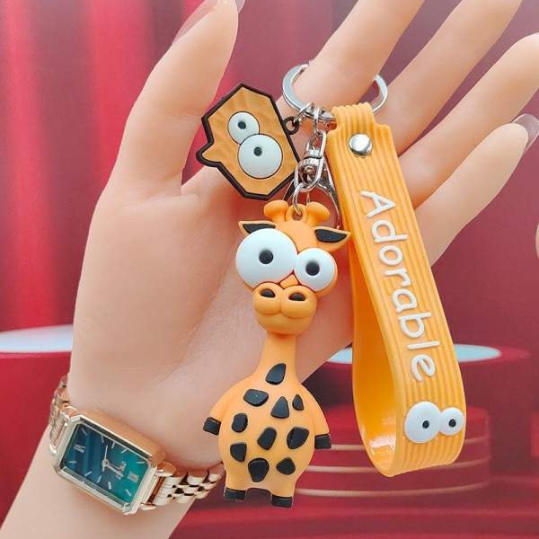 Жираф брелок для дітей на ключі, на сумку силіконовий іграшка 7,6 см