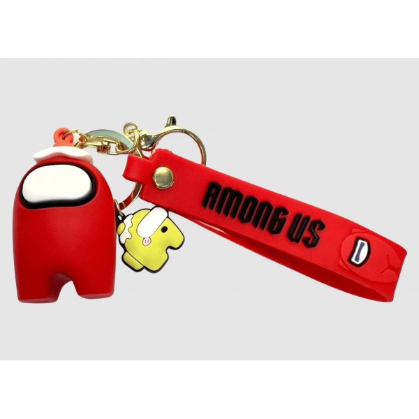 Брелок Амонг Ас Among Us на рюкзак, ключі червоний дитячий 5 см