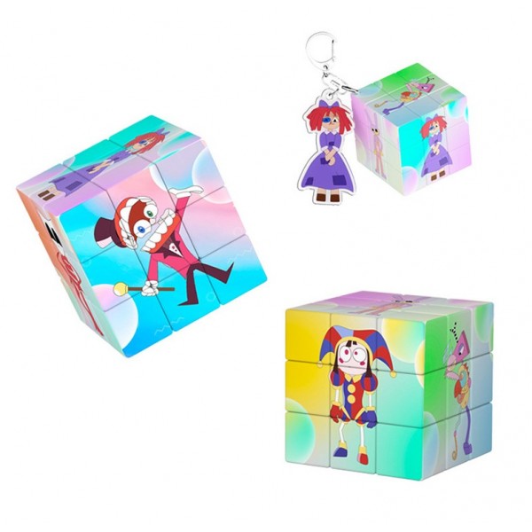Брелок у вигляді кубика рубика з персонажем Рогатою з дивовижний цифровий цирк Ragatha Digital Circus