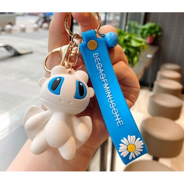 Брелок на ключі фігурка біла дракон фурія чудова якість приборкати дракона гума беззубик