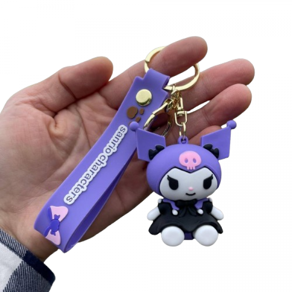 Брелок Куромі Kuromi Sanrio Санріо аніме фігурка іграшка для ключів, рюкзака, сумки 6 см
