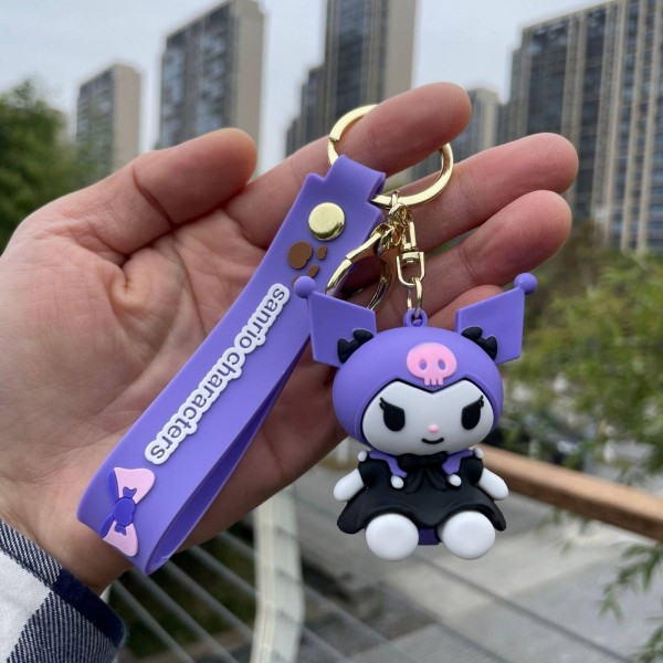 Брелок Куромі Kuromi Sanrio Санріо аніме фігурка іграшка для ключів, рюкзака, сумки 6 см