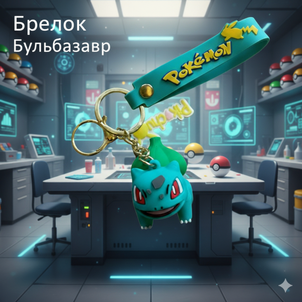 Брелок Покемон Pokemon Пікачу Bulbasaur Бульбазавр фігурка іграшка для ключів, рюкзака, сумки 5 см