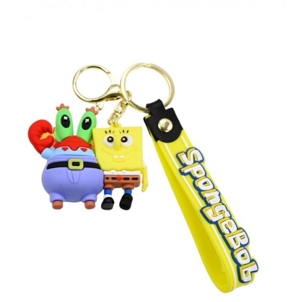 Брелок Губка боб Спанч Боб Квадратні Штани + Містер Крабс SpongeBob фігурка іграшка для ключів, рюкзака, сумки 7 см