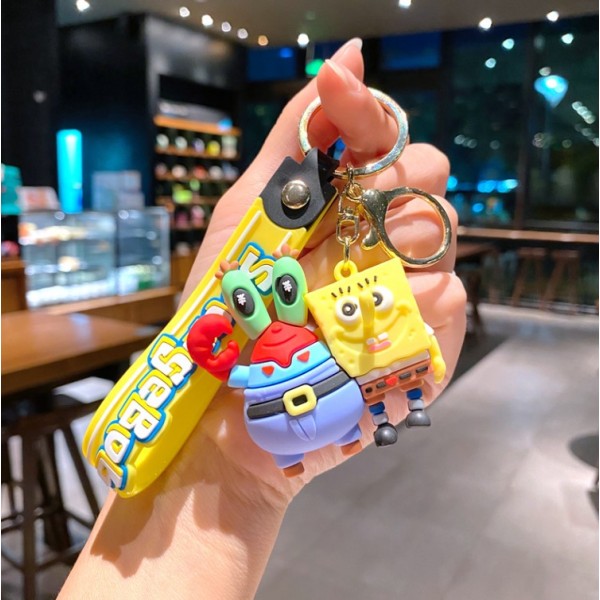 Брелок Губка боб Спанч Боб Квадратні Штани + Містер Крабс SpongeBob фігурка іграшка для ключів, рюкзака, сумки 7 см