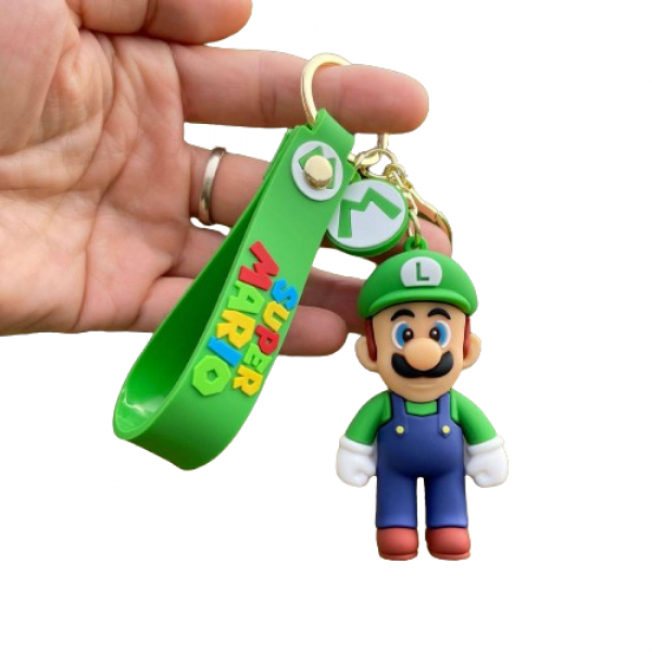 Брелок Супер Маріо Луїджі Super Mario Luigi зелений капелюх фігурка іграшка для ключів, рюкзака, сумки 7 см