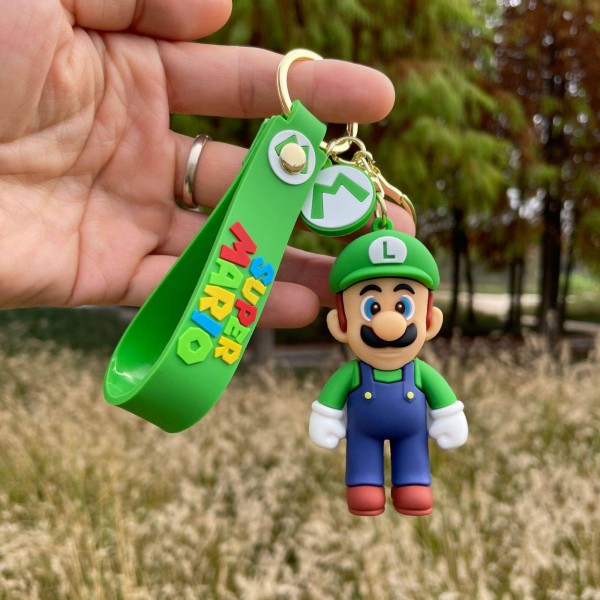 Брелок Супер Маріо Луїджі Super Mario Luigi зелений капелюх фігурка іграшка для ключів, рюкзака, сумки 7 см