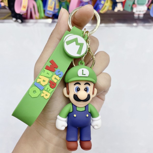 Брелок Супер Маріо Луїджі Super Mario Luigi зелений капелюх фігурка іграшка для ключів, рюкзака, сумки 7 см