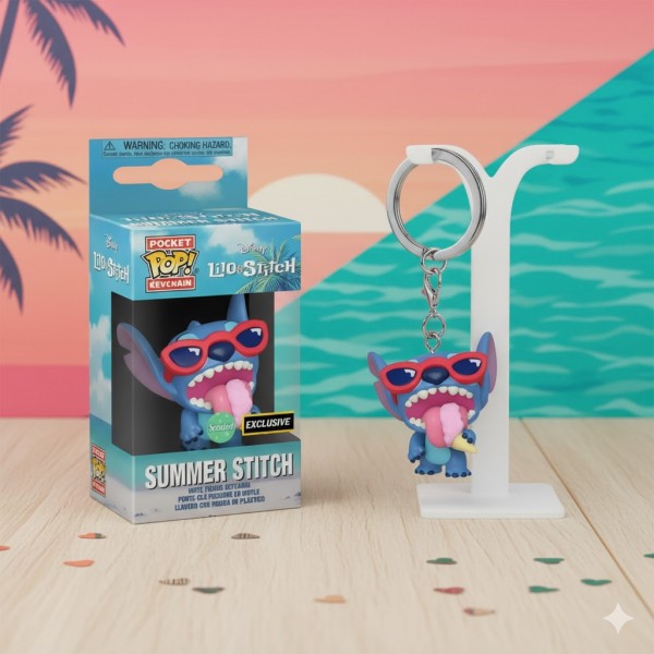 Брелок Стіч Pop Ліло та Стіч Lilo and Stitch Summer Stitch фігурка 4 см
