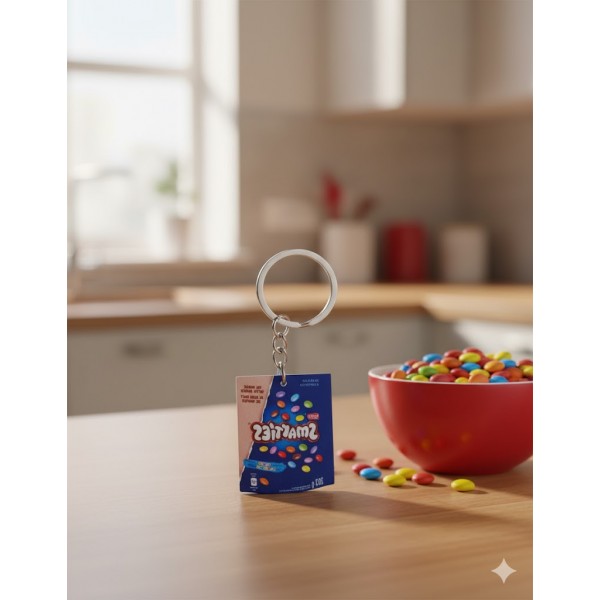 Брелок міні Smarties, дитячий, 2.5 см, акрил, їжа, іграшка антистрес, на ключі, сумку, підвіска