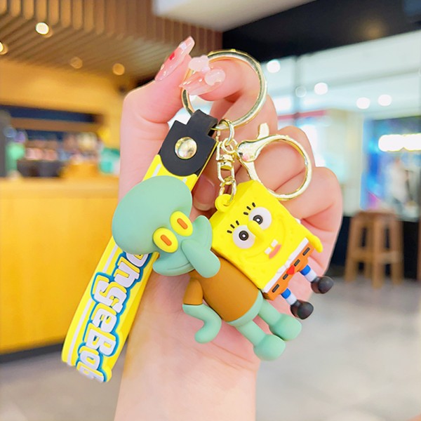 Брелок Губка боб і Сквідвард SpongeBob Спанч Боб фігурка іграшка для ключів, рюкзака, сумки 5,5 см
