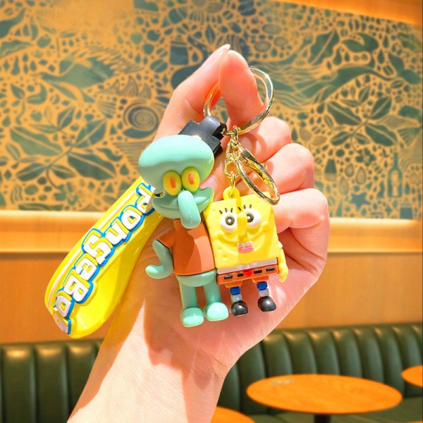 Брелок Губка боб і Сквідвард SpongeBob Спанч Боб фігурка іграшка для ключів, рюкзака, сумки 5,5 см