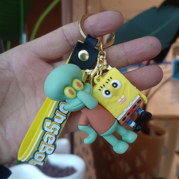 Брелок Губка боб і Сквідвард SpongeBob Спанч Боб фігурка іграшка для ключів, рюкзака, сумки 5,5 см