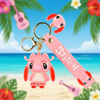 Брелок Лило и Стич розовый с длинными ушами детский брелок на рюкзак, ключи 5 см