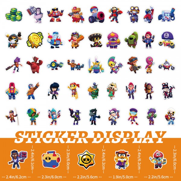 Стікери Бравл старс Brawl Stars стікерпак наклейки набір наклейок 50 шт