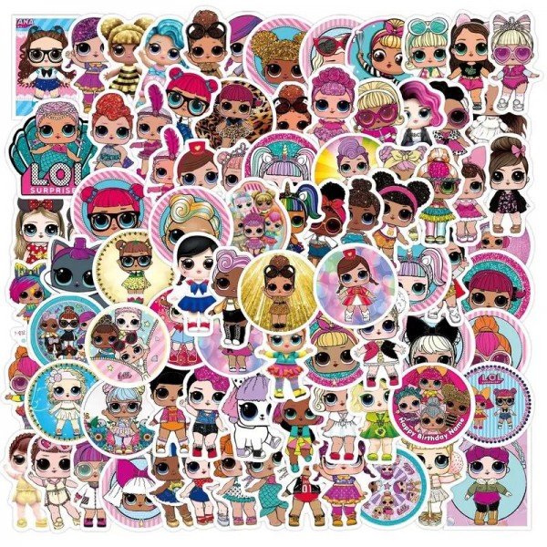 Стікери Лол Сюрпрайз лялька LOL стікерпак наклейки набір набір наклейок 50 шт