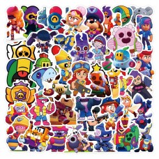 Бравл старз стикеры наклейки Brawl Stars броул старз Карл Леон Бо аксессуары 55 шт