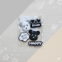 Стікери Кавс Kaws Мішки Ведмідь 3D наклейки для дітей 5 шт упаковка мультяшні аксесуари