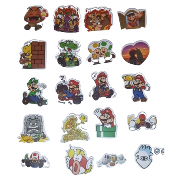 Стікери Супер Маріо Super Mario стікерпак наклейки набір наклейок 50 шт