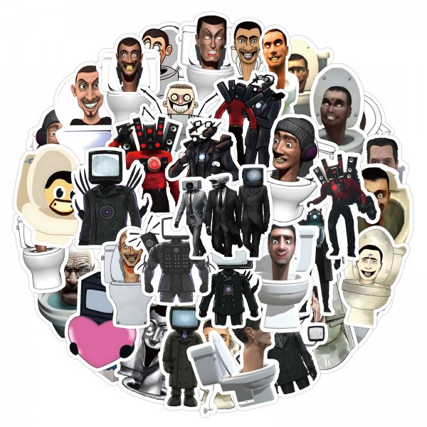 Стікери Скібіді Туалет skibidi toilet стікерпак наклейки набір наклейок 50 шт