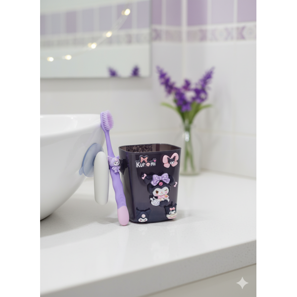 Зубна щітка зі стаканом набір по догляду за ротовою порожниною Куромі чашка Kuromi Курумі для дітей