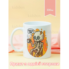 Кружка мем з принтом керамічна чашка This is fine 330 мл