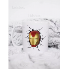 Кружка Маска Залізної Людини з принтом керамічна чашка Марвел Iron Man 330 мл (не 3Д)