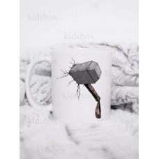 Кружка Тор Мйольнір молот з принтом керамічна чашка Марвел Thor 330 мл (не 3Д)