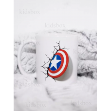 Кружка Капітан Америка з принтом керамічна чашка Марвел Captain America 330 мл (не 3Д)