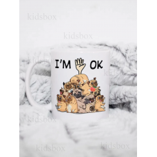 Кружка Мопс з принтом керамічна чашка mops собака 330 мл