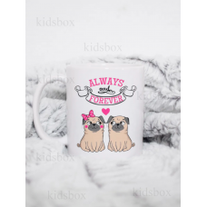 Кружка Мопс з принтом керамічна чашка mops собака 330 мл