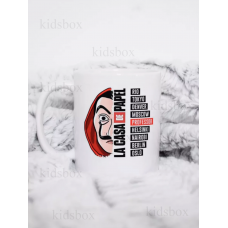 Кружка Паперовий будинок з принтом керамічна чашка Money Heist 330 мл