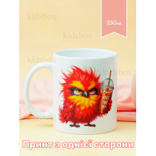 Кружка Пташка з кавою з принтом керамічна чашка 330 мл