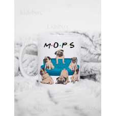 Кружка Мопс з принтом керамічна чашка mops собака 330 мл