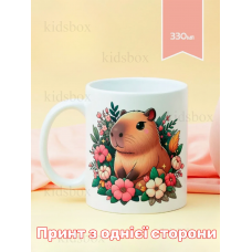Кружка капібара з принтом керамічна чашка capybara 330 мл