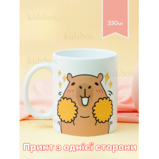 Кружка капібара з принтом керамічна чашка capybara 330 мл