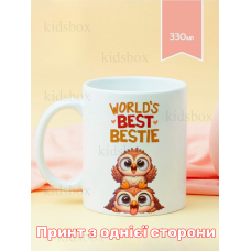 Кружка Найкращі друзі з принтом керамічна чашка World's Best Bestie 330 мл