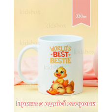 Кружка Найкращі друзі з принтом керамічна чашка World's Best Bestie 330 мл