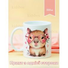 Кружка капібара з принтом керамічна чашка capybara 330 мл