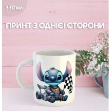 Кружка Ліло і Стич з принтом Формула 1 Ред Бул Red Bull керамічна чашка Lilo and Stitch 330 мл