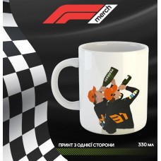 Кружка Гонка Формула 1 Ред Бул з принтом керамічна чашка унікальна яскрава Red Bull Феррарі Макларен Мерседес 330 мл
