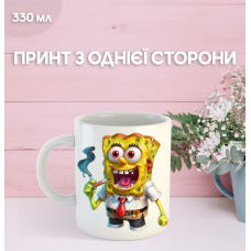 Кружка Губка Боб Спанч Боб з принтом керамічна чашка SpongeBob SquarePants 330 мл