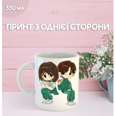 Кружка Гра в кальмара з принтом керамічна чашка Squid Game 330 мл